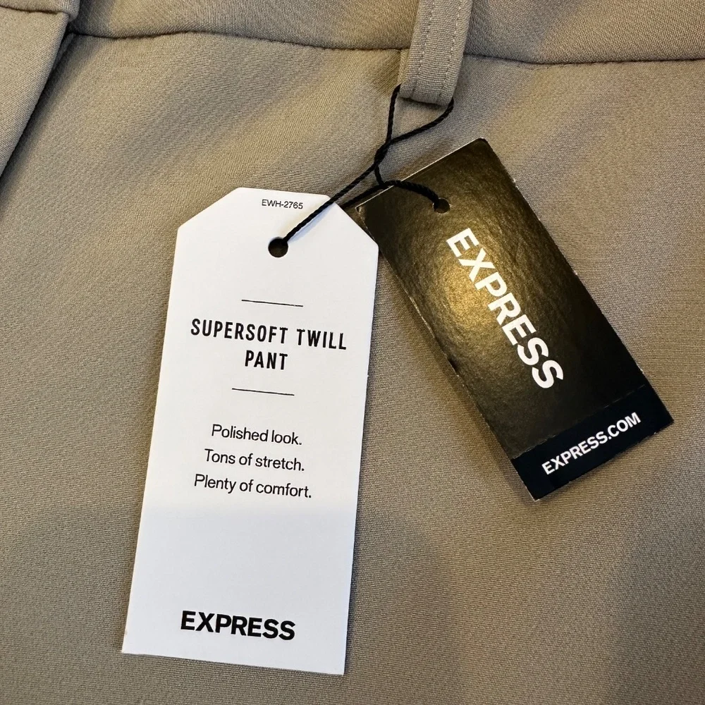 NWT Express Beige/Taupe Mid Rise Boot Supersoft Twill Pant - 4R - Picture 3 of 16